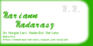 mariann madarasz business card