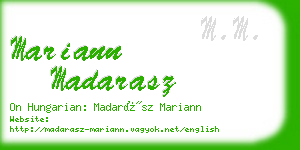 mariann madarasz business card